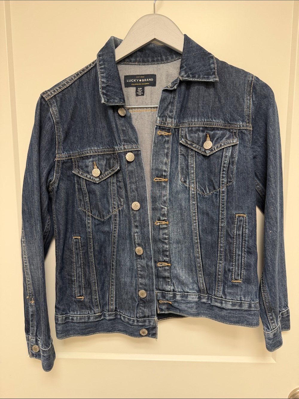 Lucky Brand Distressed Indigo Denim Jacket